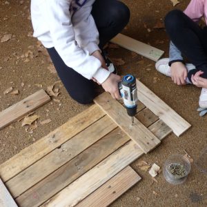 Le futur bac de jardinage en palette de récup'